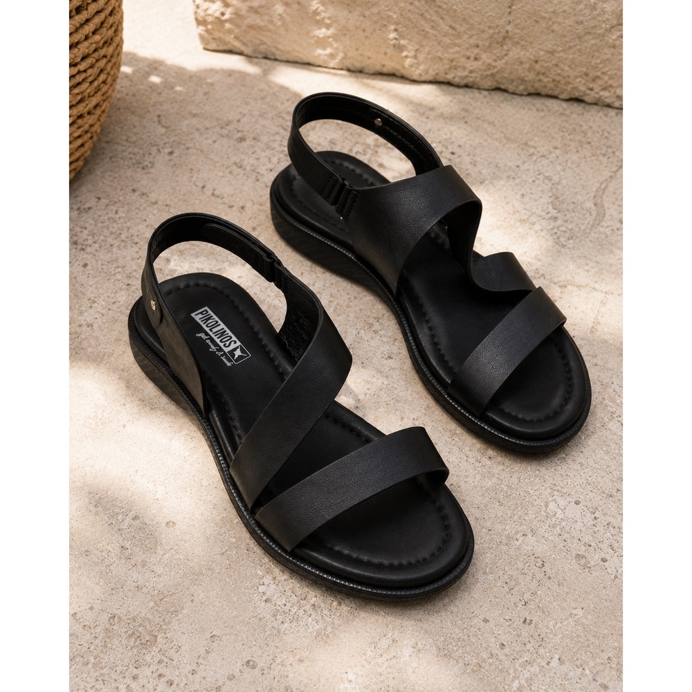 Pikolinos Moraira Black Leather Strappy Slingback Comfort Sandals 11
